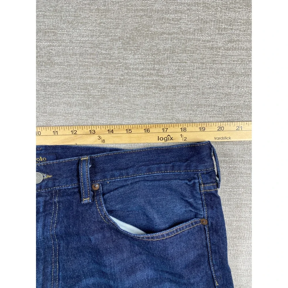 Polo Ralph Lauren Varick Slim Straight Jeans Mens 36x30 Blue Denim 5-Pocket